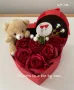 Кутия сърце с червени рози, подарък за 14 Февруари денят на влюбените, снимка 2