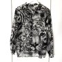 Дамска риза с принт тигър, oversize, овърсайз, шифон, M , снимка 1 - Ризи - 43195768