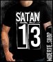 Черна тениска с щампа SATAN 13, снимка 1 - Тениски - 43151970