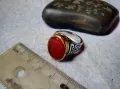 КЛАСИЧЕСКИ ОРНАМЕНТИРАН СКЪПОЦЕНЕН ПРЪСТЕН с ШЛИФОВАН ЕСТЕСТВЕН КАРНЕОЛ от БЛАГОРОДНА СТОМАНА 3530, снимка 7