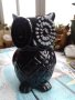черна керамична статуетка на бухал от Португалия, снимка 1 - Статуетки - 40840272