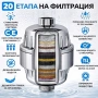 🚿 Филтри за душ с 20-степенна филтрация – Витамин C и минерали (Сребрист / Черен), снимка 2