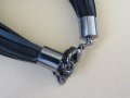  Черна кожена гривна Тop secret ,нова, снимка 2