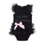 Бебешко памучно боди със сатенена панделка Малка черна рокля, снимка 1