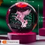 LED Светеща кристална топка/лампа,3D сензорна-Еднорог, снимка 3