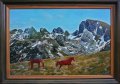 Рилски пейзаж с Мальовица, картина, маслени бои, платно, снимка 1 - Картини - 40375311
