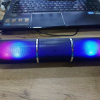 Bluetooth тонколона  високоговорител с LED светлини Черен, снимка 1 - Bluetooth тонколони - 35505519
