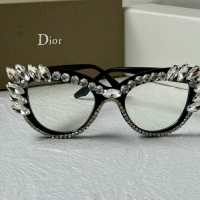 Dior прозрачни слънчеви очила, очила за компютър екстравагантни с камъни, снимка 7 - Слънчеви и диоптрични очила - 44884236
