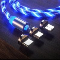 Светещ Магнитен Лед кабел за зареждане, снимка 3 - USB кабели - 32989938