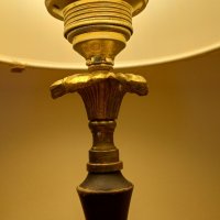 ретро бронзова нощна лампа , снимка 2 - Настолни лампи - 43253516