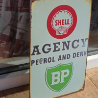 Метална табела кола Shell BP бензин дизел моторно масло Шел , снимка 2 - Декорация за дома - 44879589