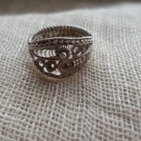 Сребърен филигранен пръстен, снимка 1 - Антикварни и старинни предмети - 28389691