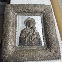Интересна икона религия кръст - Богородица, снимка 2 - Антикварни и старинни предмети - 44882335
