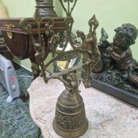 Прекрасна голяма антикварна белгийска бронзова камбана , снимка 4 - Антикварни и старинни предмети - 44126274