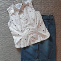 Дамски сет дънкова пола H&M и риза sOliver, снимка 1 - Поли - 26689944
