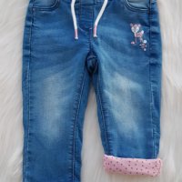 Детски ватирани дънки 12-18 месеца, снимка 6 - Панталони и долнища за бебе - 43350847