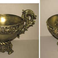 Декоративна барокова ваза купа с дръжки, полирезин имитация на бронз, отлична, снимка 4 - Декорация за дома - 44099312