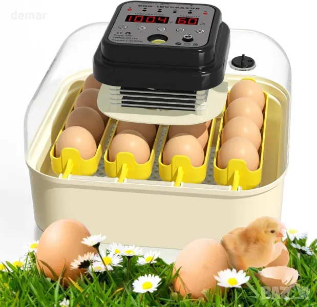16 Автоматичен инкубатор за яйца за люпене с контрол на влажността и температурата, снимка 1