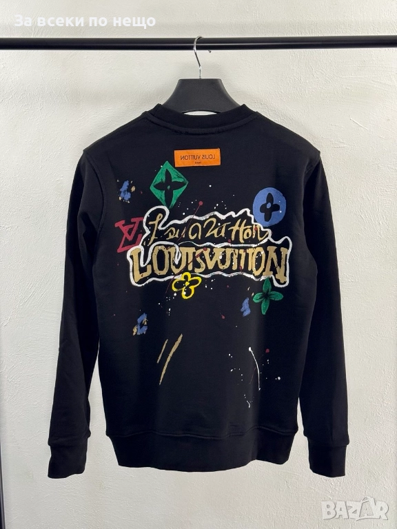 Louis Vuitton Мъжка Черна Блуза С Дълъг Ръкав Луис Витон Код V.B.59, снимка 1