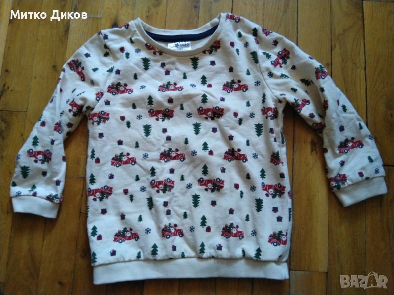 Детска блуза дълъг ръкав 98см 2-3г отлична Дядо Мраз, снимка 1