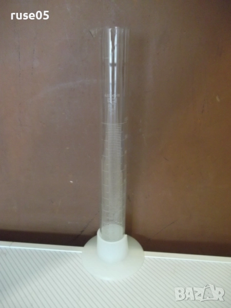 Мензура цилиндрична стъклена с поставка, снимка 1