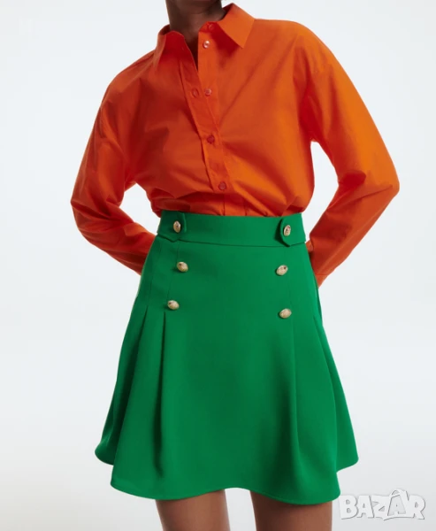 Елегатна пола Rezerved. Поличка зелена/зелено, снимка 1