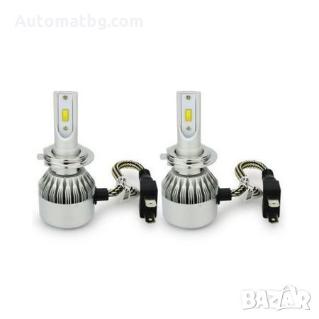 Комплект LED Лед Диодни Крушки за фар Automat 2бр С6 H7 - 36W , Над 150% по-ярка светлина, снимка 1