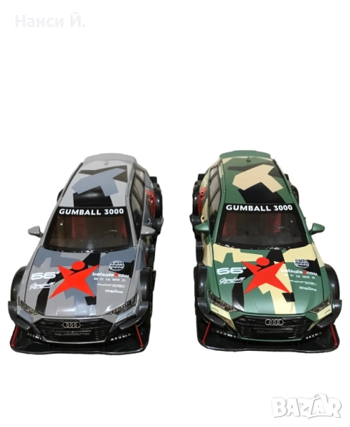 Метална кола със звук и светлини Audi Rs6, снимка 1