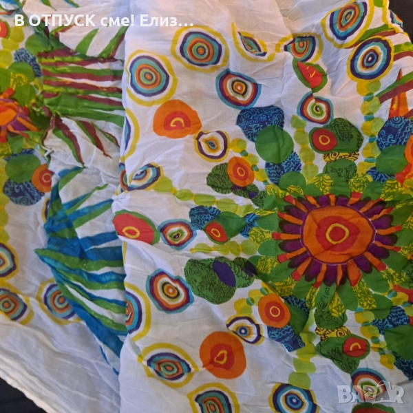 разкошен флорален шал паеро тип Desigual голям памучен, снимка 1