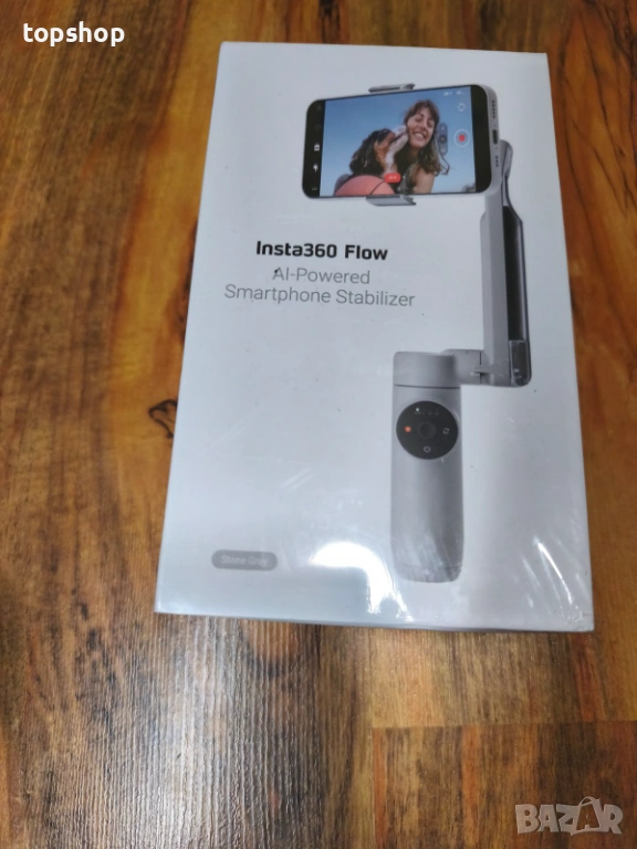 ЧИСТО НОВ В ЦЕЛОФАН гимбъл Insta360 Flow Gimbal стабилизатор за смартфон с изкуствен интелект ..., снимка 1