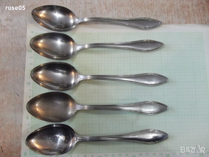 Лот от 5 бр. лъжици от завод "П. Денев", снимка 1