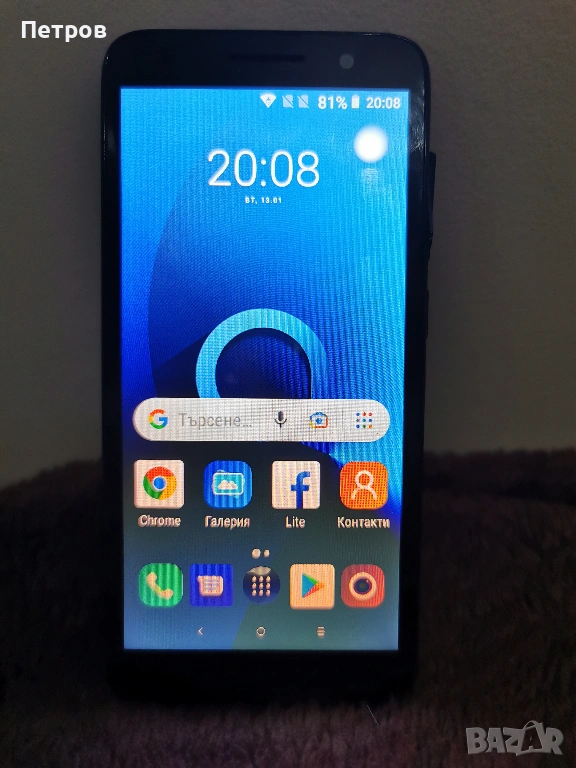 Телефон Alcatel 5033D Dual SIM, 8 GB, 1 GB RAM, черен, снимка 1