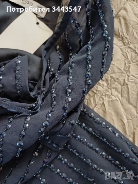 Дълга  елегантна рокля тъмносиня .Maрка МGO, снимка 1