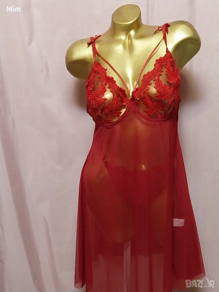 2XL Червена ефирна нощница , снимка 1