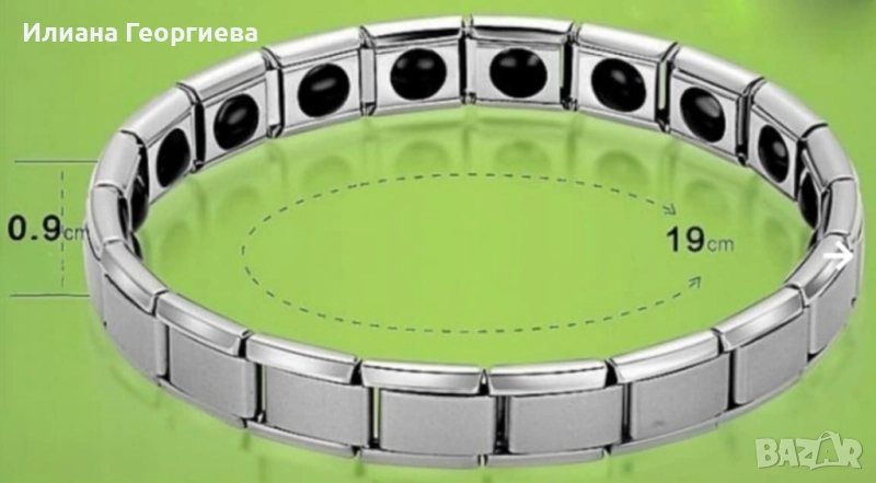 Гривна Fashion Guide МЕРКАТОР от титан с германиеви камъни 25 лв., снимка 1