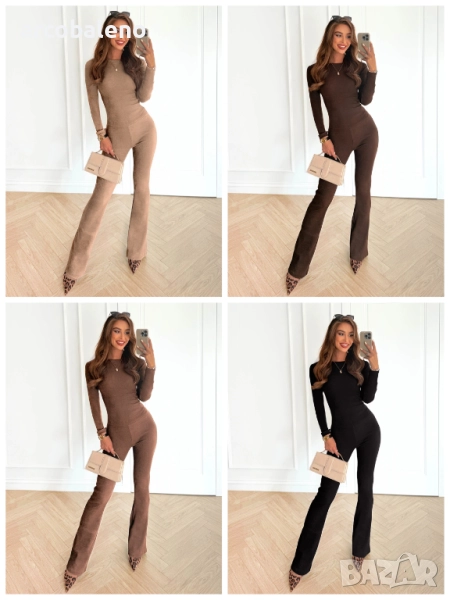 Дамски комплект блуза и панталони Flavianna с райета, 4цвята , снимка 1