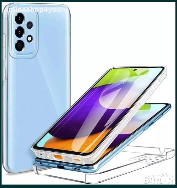 Прозрачен 360° Градуса Кейс за Samsung Galaxy A12 A32 A52 A72 5G 4G, снимка 1