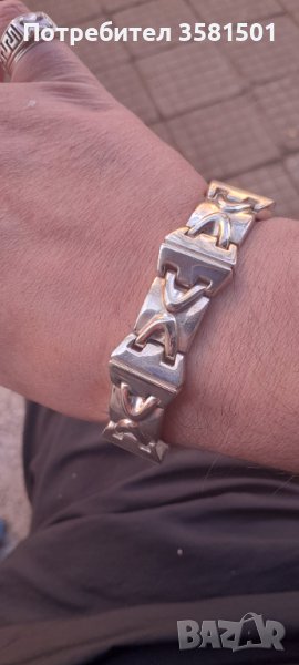 43/Сребърна Гривна-95грама.🇧🇬, снимка 1