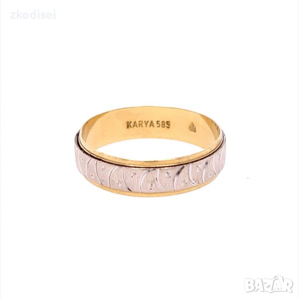Златен пръстен брачна халка 4,04гр. размер: 68 14кр. проба:585 модел:21181-1, снимка 1