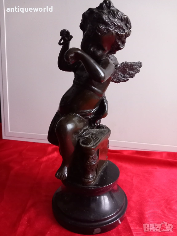 H.Moreau,  Бронзова Статуетка Херувим, Свирещ Ангел, снимка 1