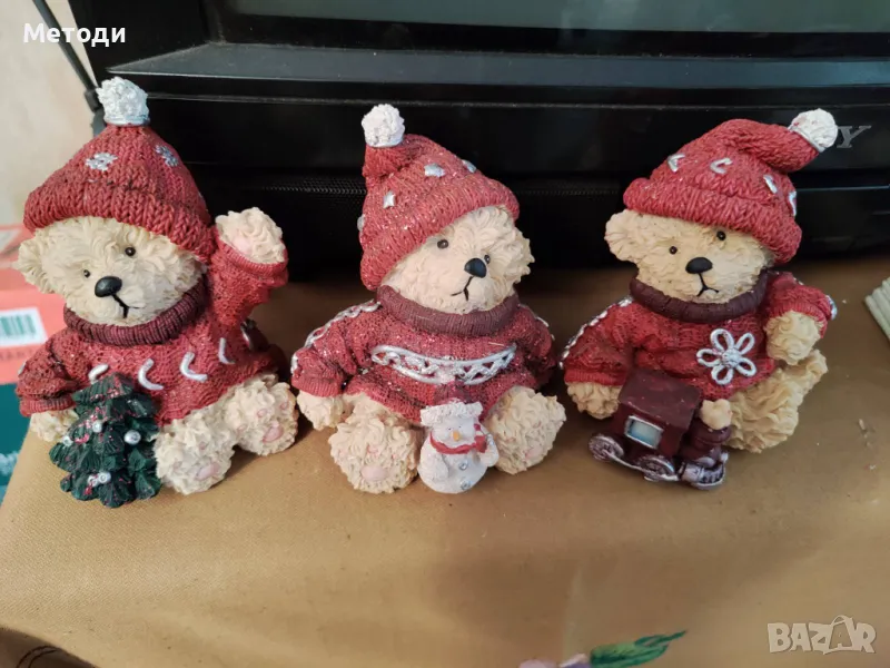 Коледни керамични мечета играчки, снимка 1