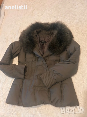 ЛУКСОЗНО MANGO яке с гъши пух и естествена лисица – топ модел, снимка 2 - Якета - 53486526