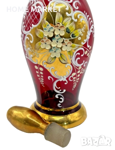 Murano Italy   Circa 1957  Bischoff Cordials Venetian Italian set with  Ruby Red end 18 k Gold  , снимка 14 - Антикварни и старинни предмети - 52718437