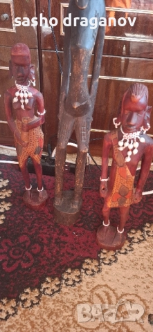 2 ръчно изработени африкански дърворезби, снимка 5 - Колекции - 52258276