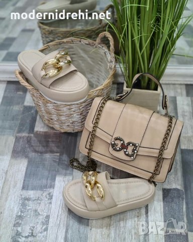 Дамски чехли и чанта Dolche&Gabbana код 821, снимка 1 - Чехли - 33456986