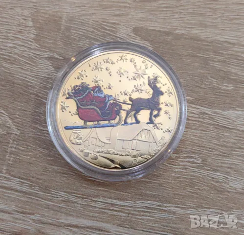 Подаръчна Коледна монета плакет , снимка 6 - Нумизматика и бонистика - 48364956