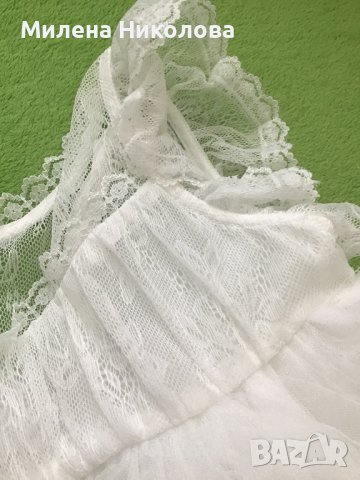 Бяла официална рокля 1-2 г, снимка 2 - Бебешки рокли - 37310169