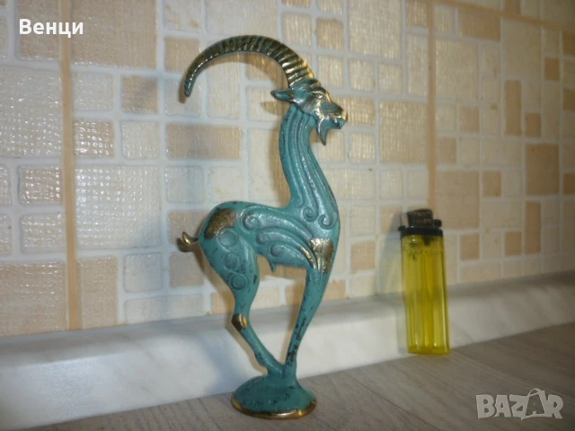 Месингова Фигура Статуетка, снимка 2 - Антикварни и старинни предмети - 50599848