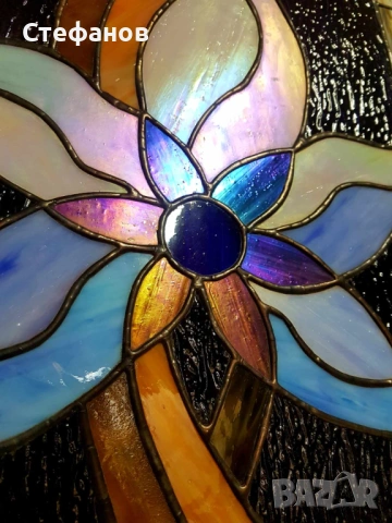 Светещо декоративно пано за стена, витраж, "Тифани", снимка 5 - Декорация за дома - 53526950