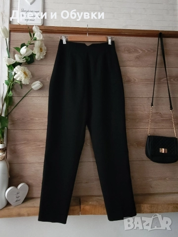 Черен панталон висока талия ZARA , снимка 5 - Панталони - 49908536